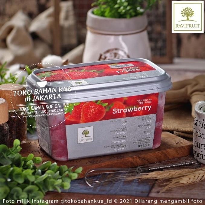 

Diskon! RaviFruit PUREE Buah Stroberi Beku 1kg Ravi Fruit Frozen Strawberry