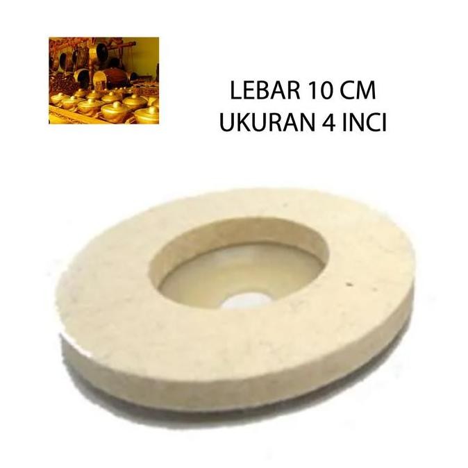 Kualitas terbaik] Mata Gerinda 4 Inci Gosok Pemoles Pengkilap Wila Perunggu Silah Gamelan Wool Wheel