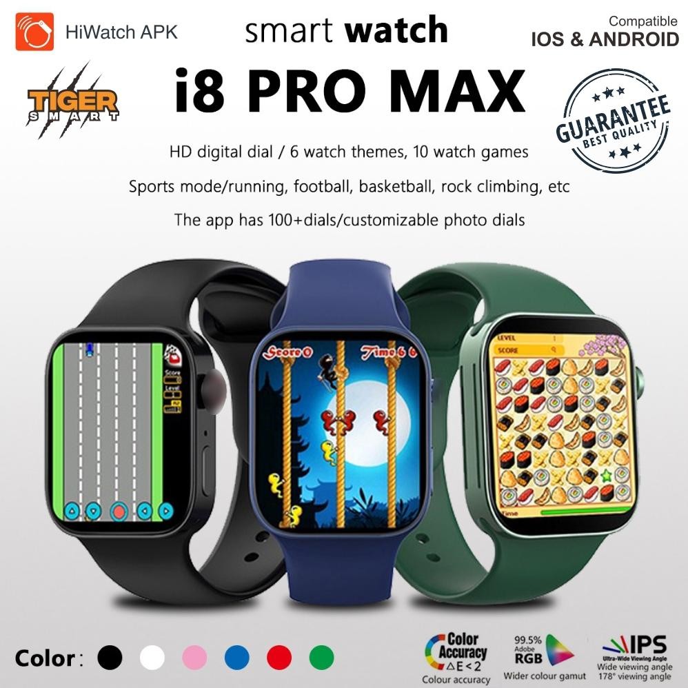 TERLARIS SMART WATCH SERIES 8 I8 PRO MAX 10 GAME KALKULATOR Siap kirim