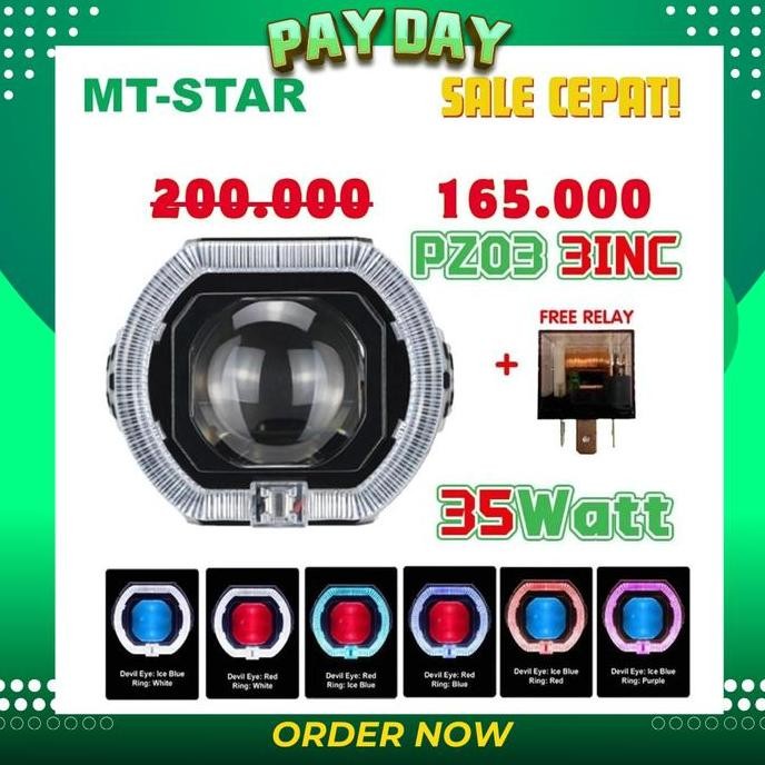 MT-STAR PROJIE BILED MATRIX X1 3INCH PZ03 & PX03 2.5INCH NEW PRODUCT HIGH LOW PUTIH BODY BLACK INCLU