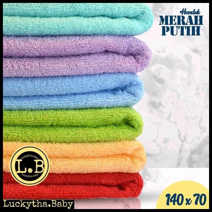 Handuk Dewasa Jumbo Merah Putih By Terry Palmer / Handuk Dewasa / Handuk Polos / Handuk Mandi /Hnduk