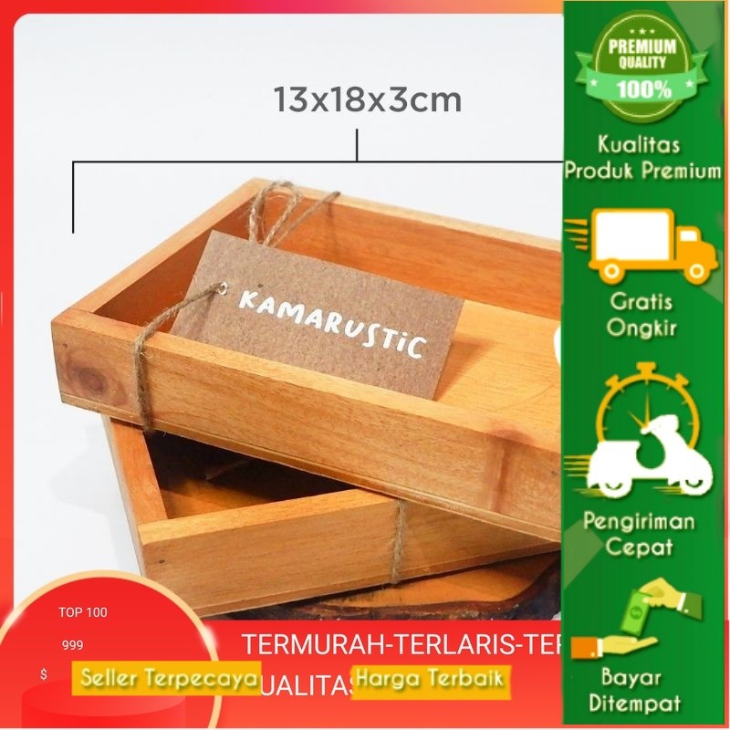 WOODEN STORAGE BOX / TATAKAN KAYU AESTHETIC / FRAME KAYU / KOTAK SKINCARE
