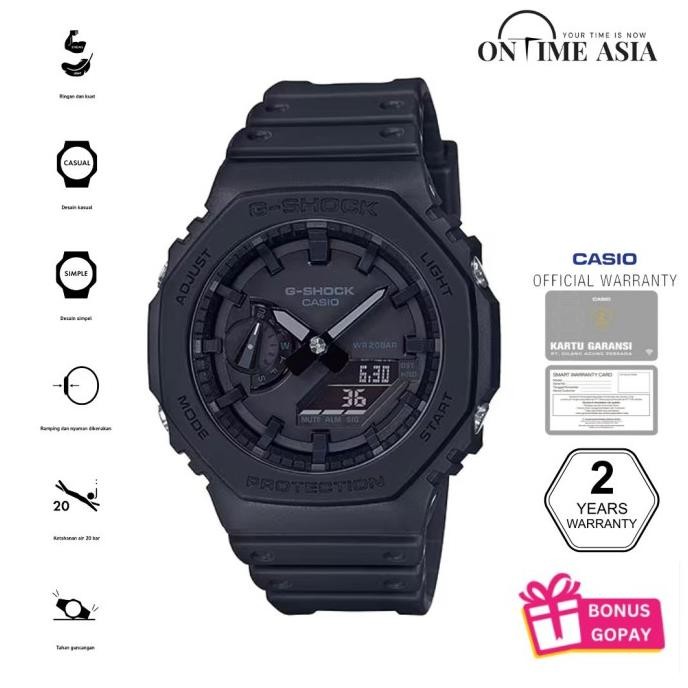 Casio G-Shock Ga-2100-1A1 Full Black Original
