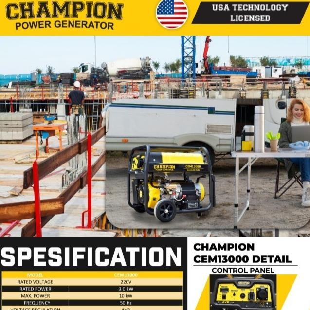 Genset 10 Kw 12 Kva Champion Usa Power Generator Set Cem13000 Link Ambil Sendiri