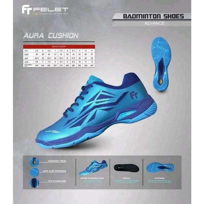Grosir Felet Aura Cushion Tech Badminton Shoes - Sepatu Badminton Original Felet
