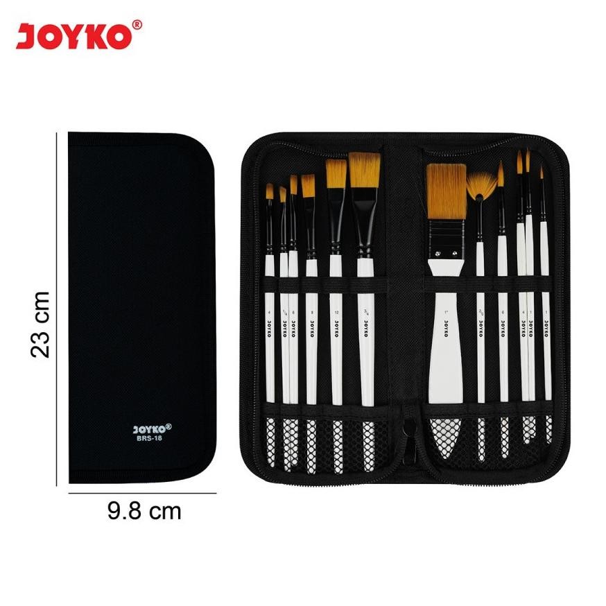 

gh-45 rt-69 Joyko Brush Set BRS-18 / Kuas Alat Lukis Set Lengkap / Brush Kuas Cat Air Lukis Acrylic Premium Premium
