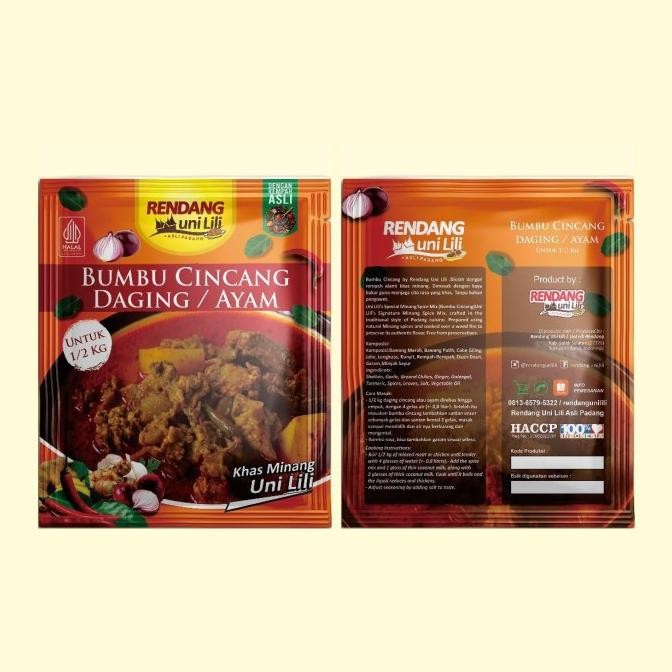 

Bumbu masak Asam Padeh, gulai, cincang khas minang Rendang Uni Lili