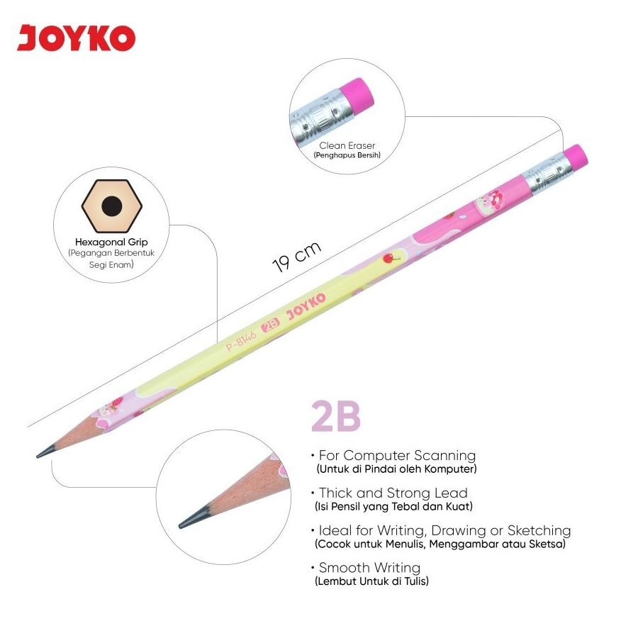 

He13 Um57 Pensil Kayu 2B Komputer Joyko P-8146 Sweet Cake Original / Computer Pencil Pensil Komputer 2B Joyko P-8146 Sweet Cake Pensil Sekolah Anak Terlaris Termurah