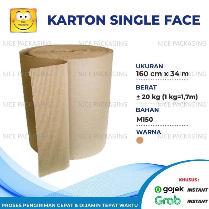 

BEBAS ONGKIR - karton single face / karton single face roll / karton kardus gulung