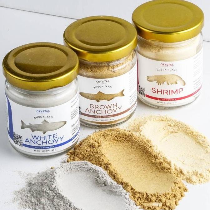 

Terbaru (Set of 3 Size 80G) White Anchovy + Brown Anchovy + Shrimp Food Powder