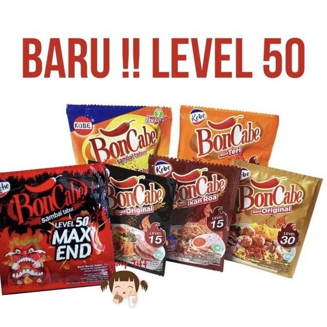 

Bon cabe SACHET level 50 max Boncabe sachet level 10 level 15 level 30 Maxend Kobe Boncabe Original bumbu pedas bon nori