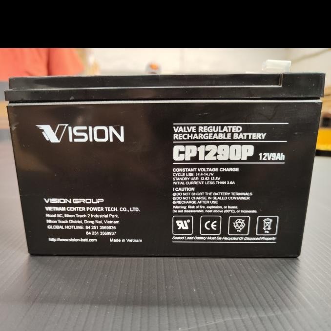 ready Baterai UPS Aki Kering VISION 12V 9Ah/VRLA CP1290 / AKI UPS 12V 9Ah