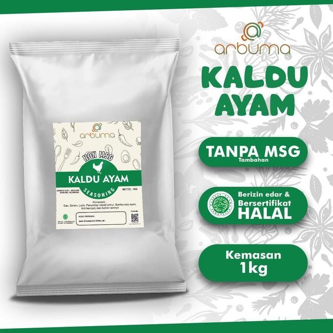 

Terbaru ARBUMA Seasoning Kaldu Ayam Non MSG 1Kg Halal Bumbu Masak Dapur Bubuk Instan Tabur Premium