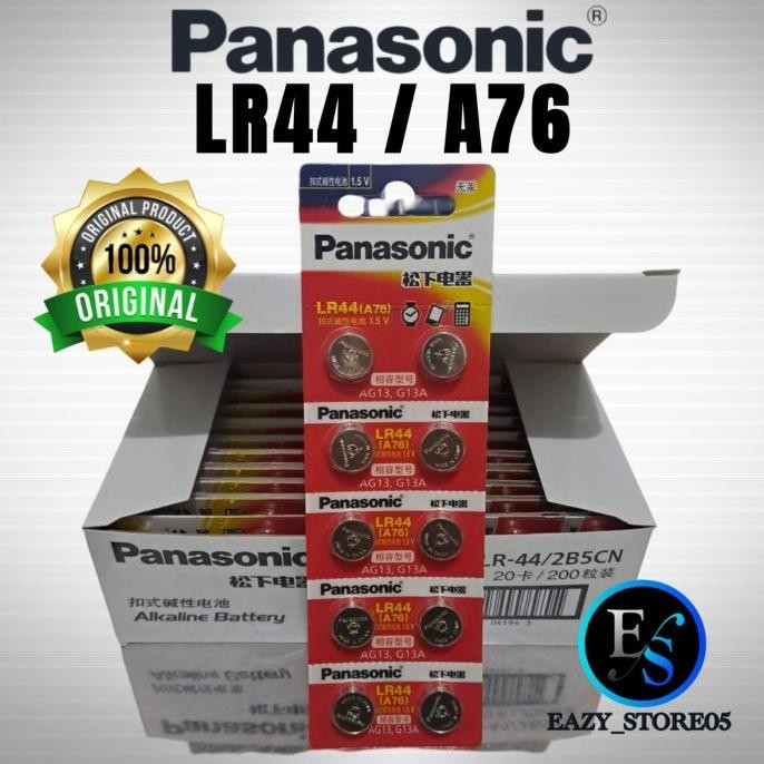 ready Baterai Panasonic LR44 A76 original Alkaline Battery 1,5 Volt / Batrai LR44 Original Panasonic