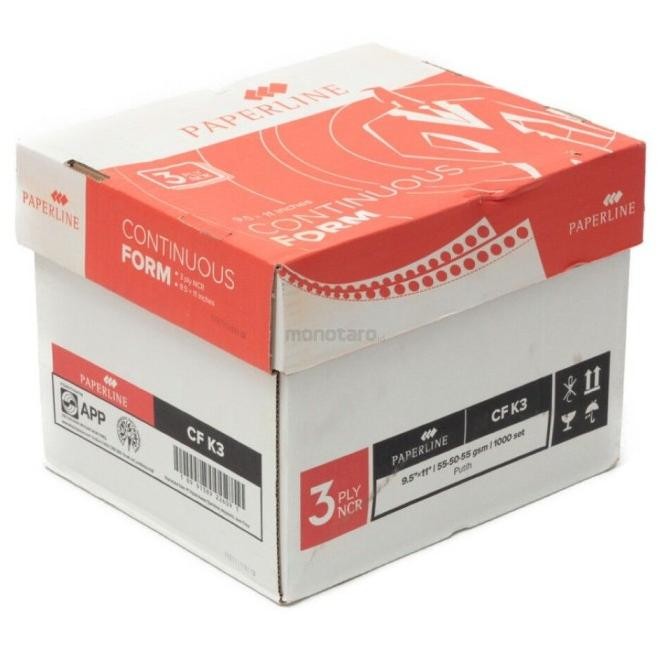 

BEBAS ONGKIR - Continuous Form 3 PLY kertas komputer Paperline K3