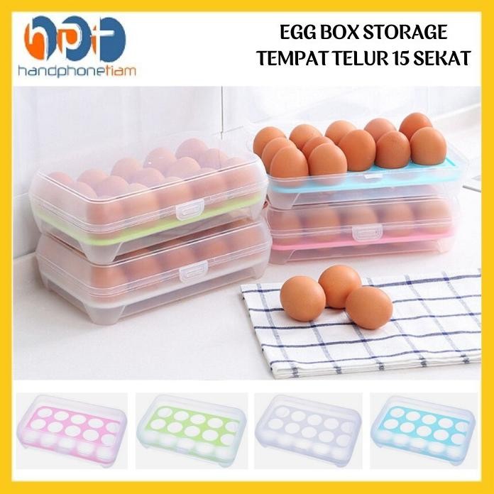 

Terlaris Tempat Telur 15 Lubang Sekat Egg Box Kotak Penyimpanan Telor 15 Butir