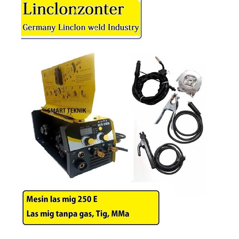 Mesin Las Mig Tanpa Gas Mig 260 Ampere - Mesin Las 3 Fungsi Las Tig Mig Mma Linclon Germany New Stok