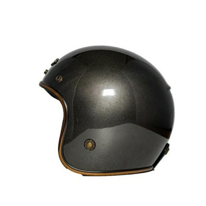 New Helm Vespa Matic Sprint Primavera Leovince Classic Charcoal - Elegante