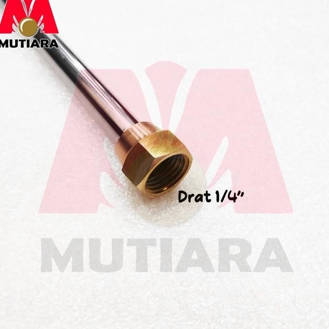 Paket 3 Stik Pompa Stainless Steel 100 Cm 1/4" Jantan Betina Robin New Stok