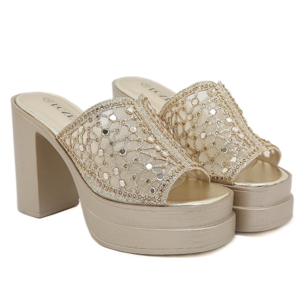 Best Bozka Sandal Wanita Wedges Mewah Elanor 10Cm Heels