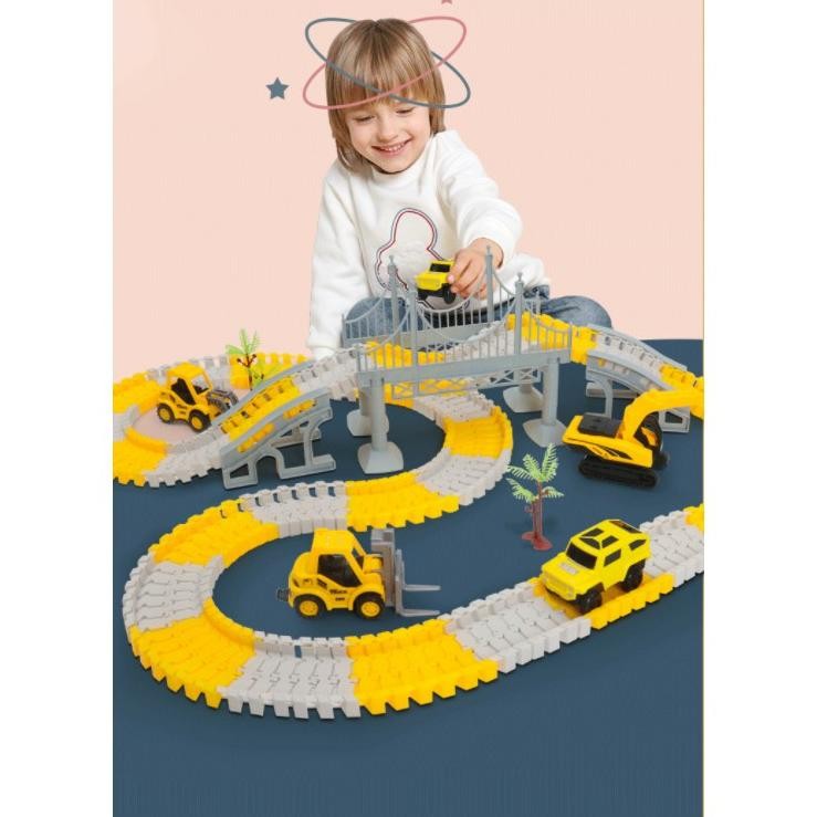 *SIFA* City Truck Mainan Anak Mobil Mobilan Puzzle Car Rail Car DIY 255pcs 345pcs fg-87