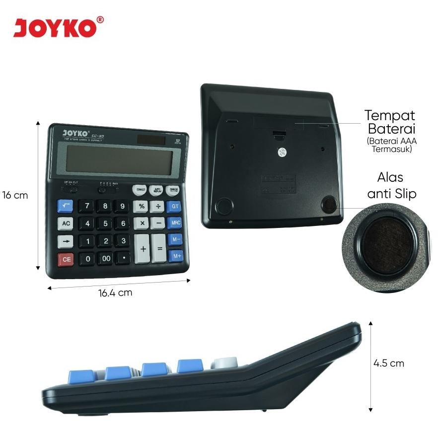 

Dgf-4 Uj-53 Joyko Cc-30 Kalkulator Check Correct 12 Digit -Calculator Desktop Cc30 Berkualitas