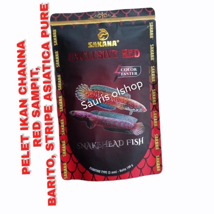 Terlaris Pelet Ikan Channa Asiatica Red Sampit Barito Sakana Red 100 Gr Channa