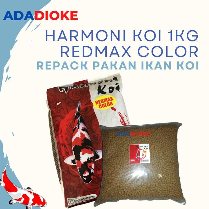 Terlaris Harmoni Koi 1Kg Repack Redmax Color Pakan/Makanan/Pelet Ikan Koi 5Mm