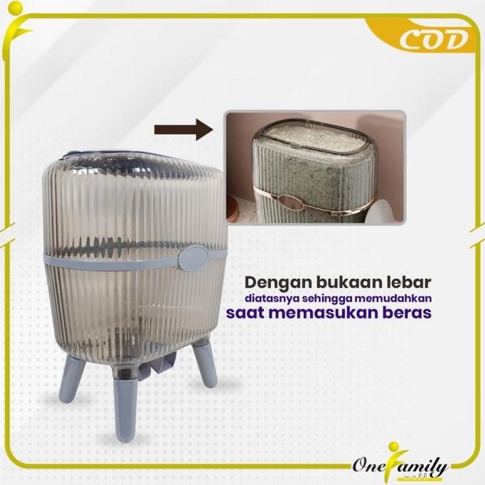 

Terlaris One-C841 Dispenser Beras 12Kg Tempat Beras Estetik / Kotak Penyimpanan Makanan Kacang Tepung / Wadah Beras Rice Box Storage Perlengkapan Dapur Terlaris.