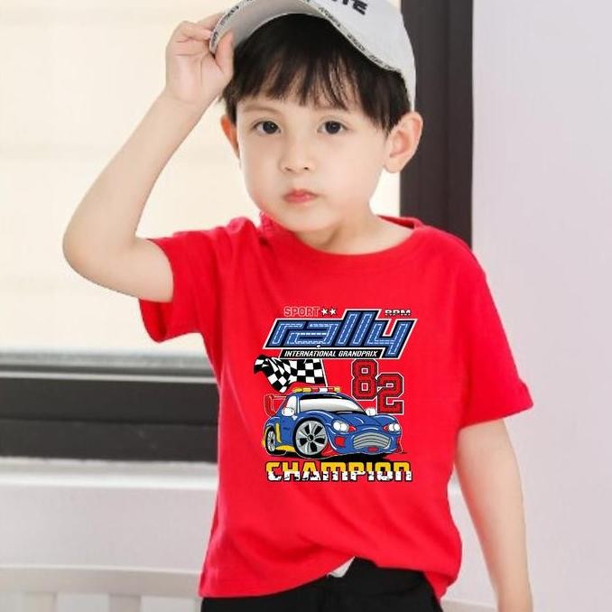 Koko Import - Baju Kaos Anak Laki-Laki Cowok Usia 2-16 Tahun Atasan Distro Lengan Pendek Motif Mobil