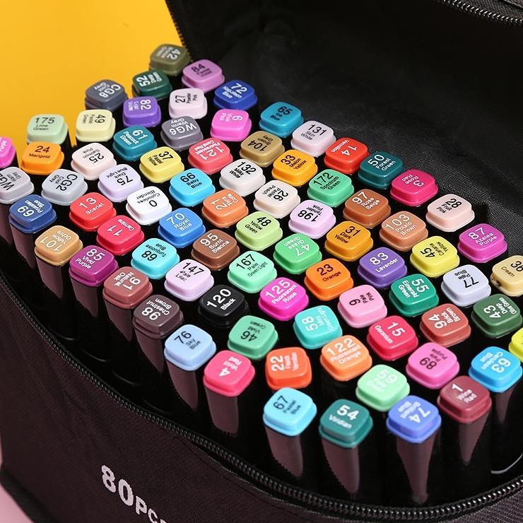 gr-8 gh-6 WD TouchFive 120Pcs Warna Sketsa Spidol Umum General Marker Set Animation Markers / Sketch