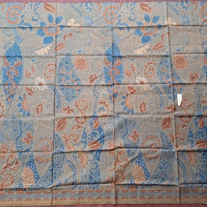 Kain Batik Dobby Tiga Negri Abu Biru Muda Pesisiran Klasik Termurah