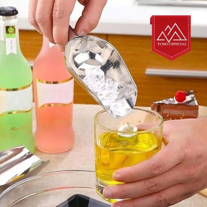 

Terlaris Sekop Es Batu Stainless Sendok Es Tepung Beras Gula Kacang Ice Scoop