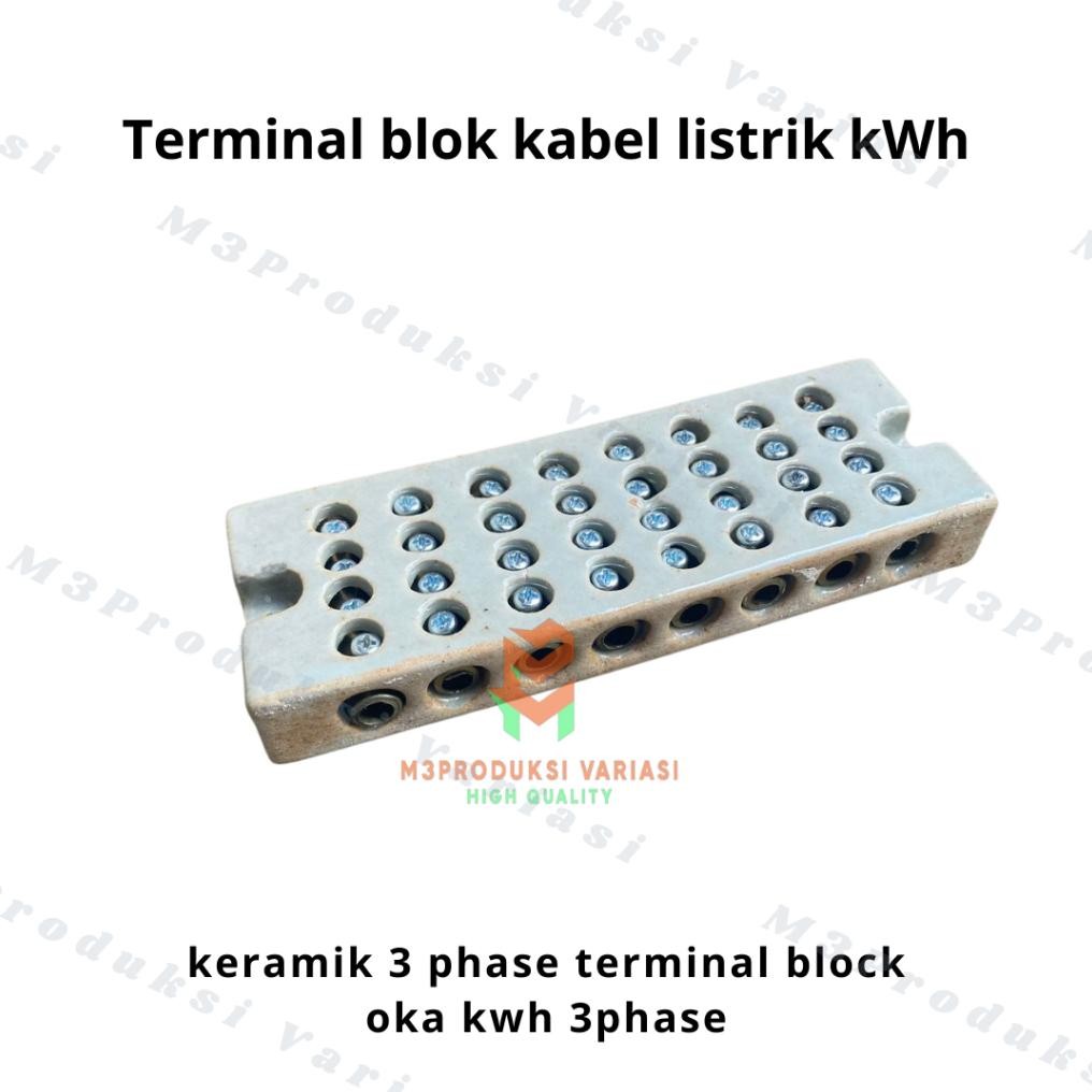 Premium Terminal Blok Keramik Kabel Listrik Kwh Oka 3Phase Terminal Block Oka Kwh 3 Phase Kramik Hig