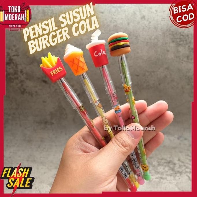 

ASB PENSIL BURGER COLA PENSIL SUSUN LUCU UNIK BURGER ICE CREAM COLA COD