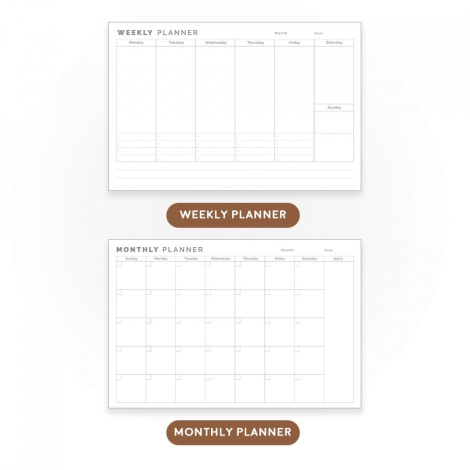 

m-4 gh-45 Panmomo Weekly Monthly Planner Memopad / Buku Jadwal Agenda Mingguan Bulanan Simple Berkualitas Hemat
