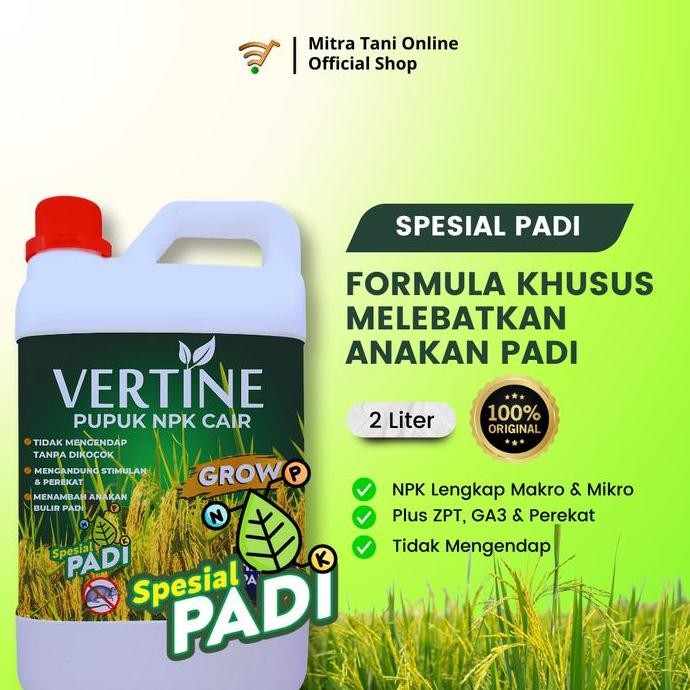 

Terlaris Vertine Padi - Pupuk Npk Cair Tanaman Padi Menutrisi Daun Dan Akar Agar Tunas Anakan Subur Lebat