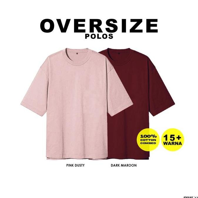 ready stock Kaos Polos Oversize Pria | Kaos Oversize Pria Polos Tanpa Saku