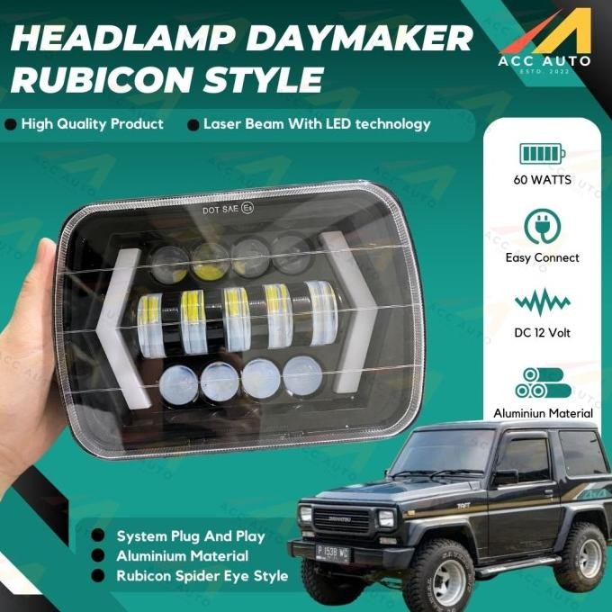 BEBAS ONGKIR - Lampu Daymaker Petak LED 7 inch / Head lamp untuk Daihatsu Taft GT