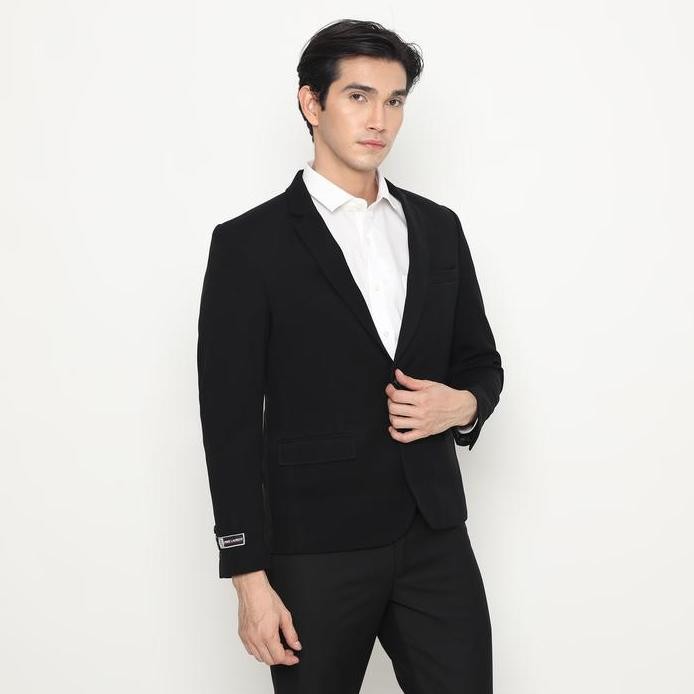 Jas Formal Pria Hitam Pekat Stretch (J.940.JB) Andre Laurent murah