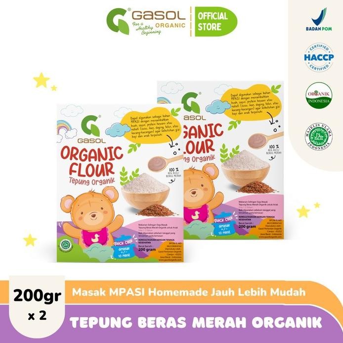 

Terlaris New Gasol Tepung Beras Merah Organik Makanan Bayi Mpasi 200Gr X 2 Top