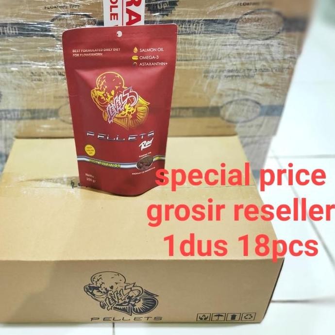 Terlaris Special Harga Grosir Reseller 1Dus 18Pcs Level3 Red Pelet Ikan Louhan