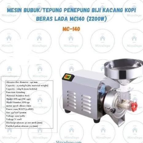 

Terlaris Terbaru Mesin Bubuk/Tepung Penepung Biji Kacang Kopi Beras Lada Dm140 (2200W)