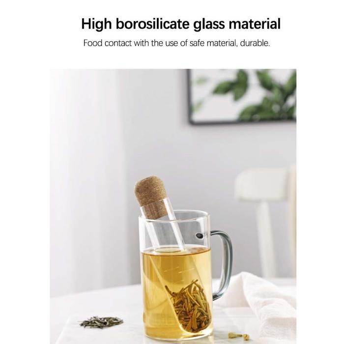 Kozi Botol Tabung Kaca Saringan Teh Filter Infuser Glass Tube - Rz155
