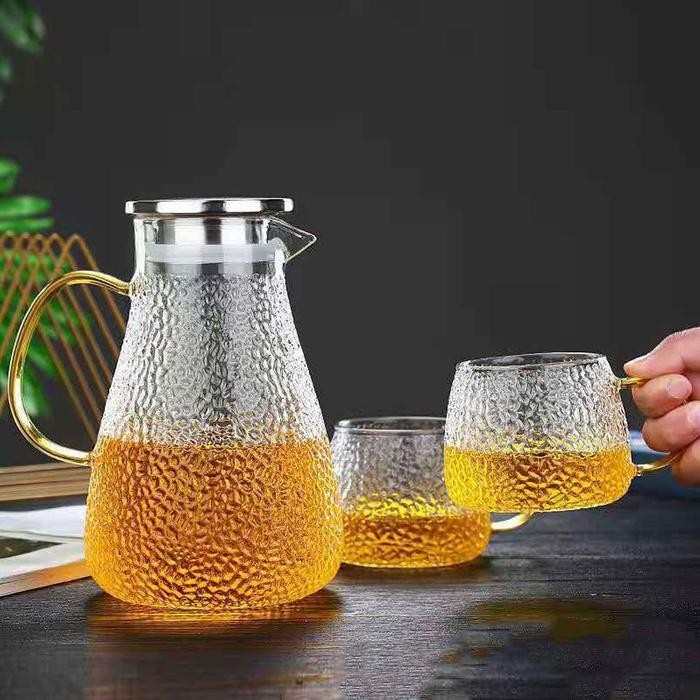 Gelas Kaca Elegant / Gelas Kaca Dan Teko Kaca / Gelas Teko Kristal / Gelas Teko Mewah Cangkir Set