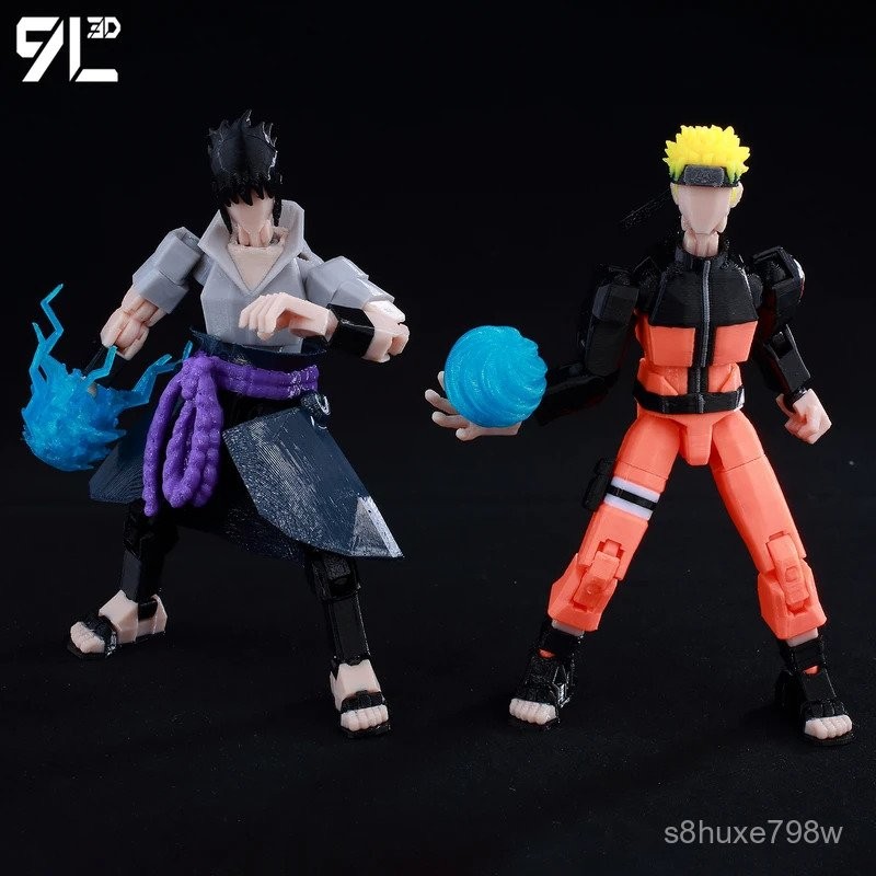 9L3D Lucky13 Naruto Rasengan Sasuke Uchiha 3D Figure - Susanoo & Fireball Jutsu Pose with Katana,Dum