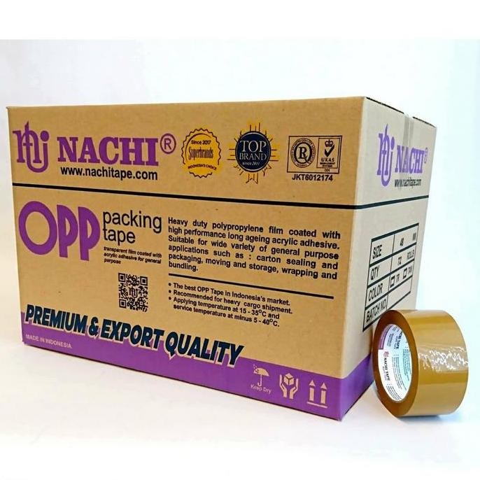 

(Dus) Nachi Opp Packing Tape Lakban Coklat 48 mm x 90 yard