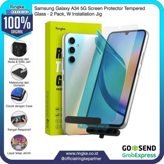 

BEBAS ONGKIR - Ringke Samsung A34 5G Screen Protector Tempered Glass Install Jig