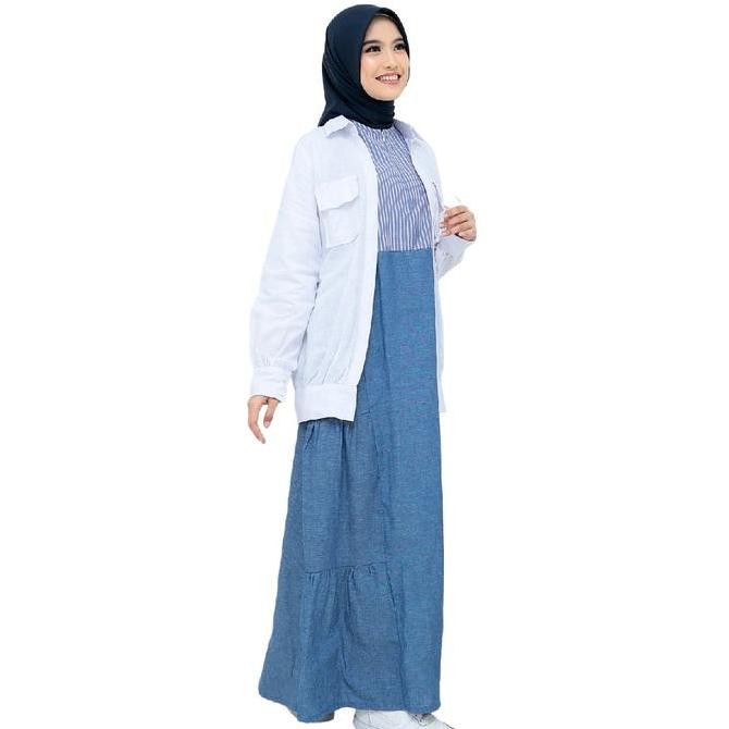 Gamis Outer Wanita Terbaru  Remaja  Premium LG 817 Couple Dewasa Formal Katun Motif Muslim Panjang T