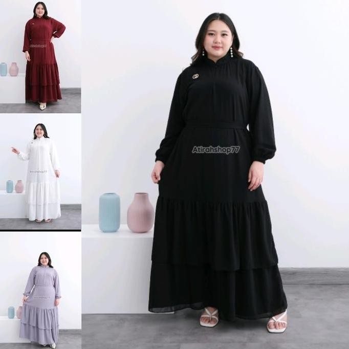 gamis wanita jumbo ceruty polos busui Ld130 Ld140 RM25